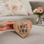 Personalised Love You Wooden Hanging Heart