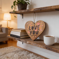 Personalised Love You Wooden Hanging Heart