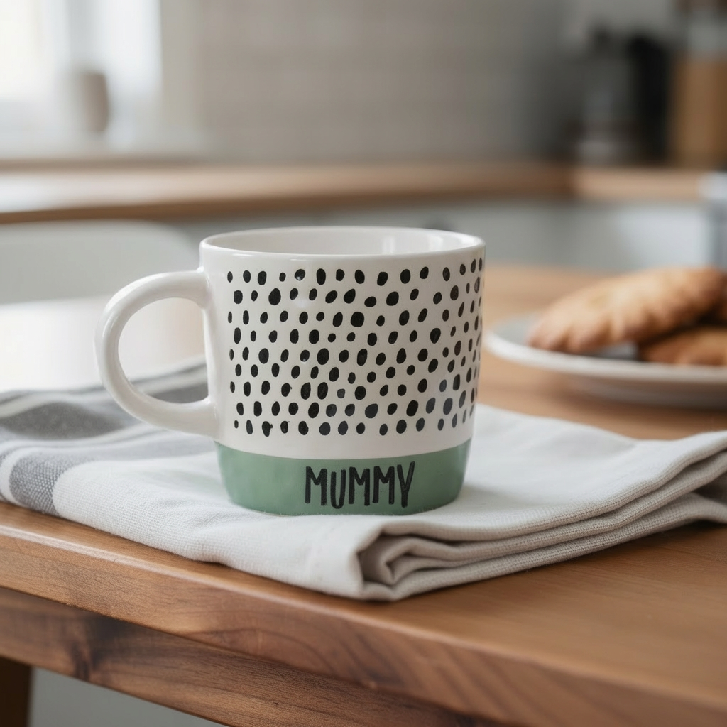 Personalised Sage Stoneware Glazed Hand Engraved Mug