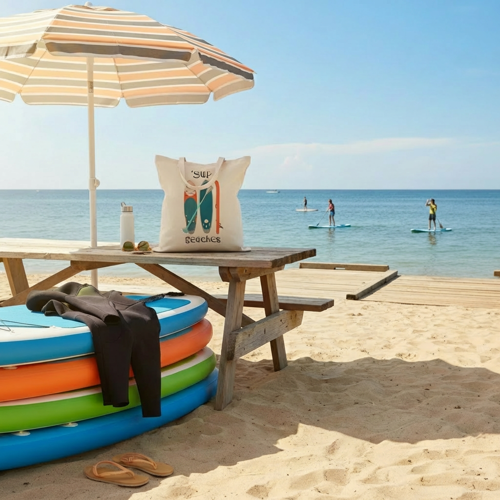Sup Beaches Paddleboard Tote Bag