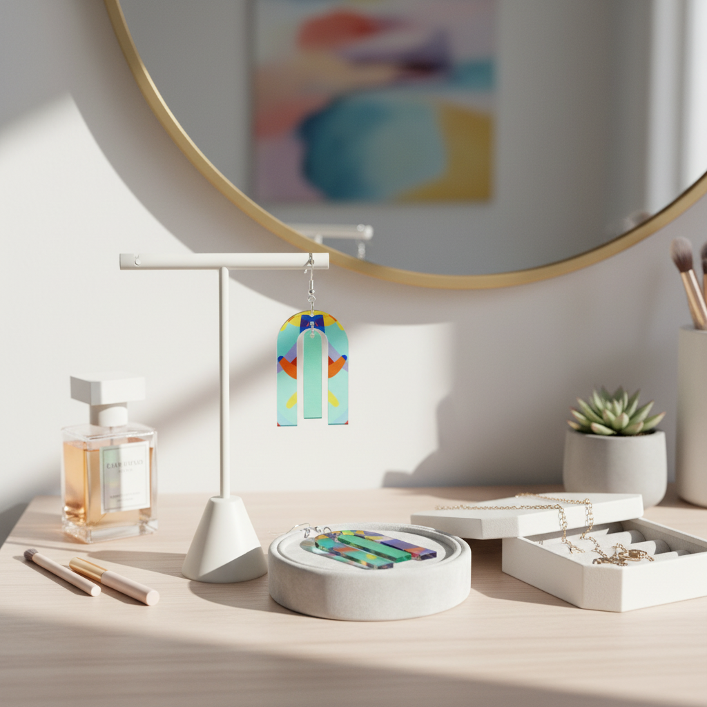 Printed Modern Acrylic Earrings