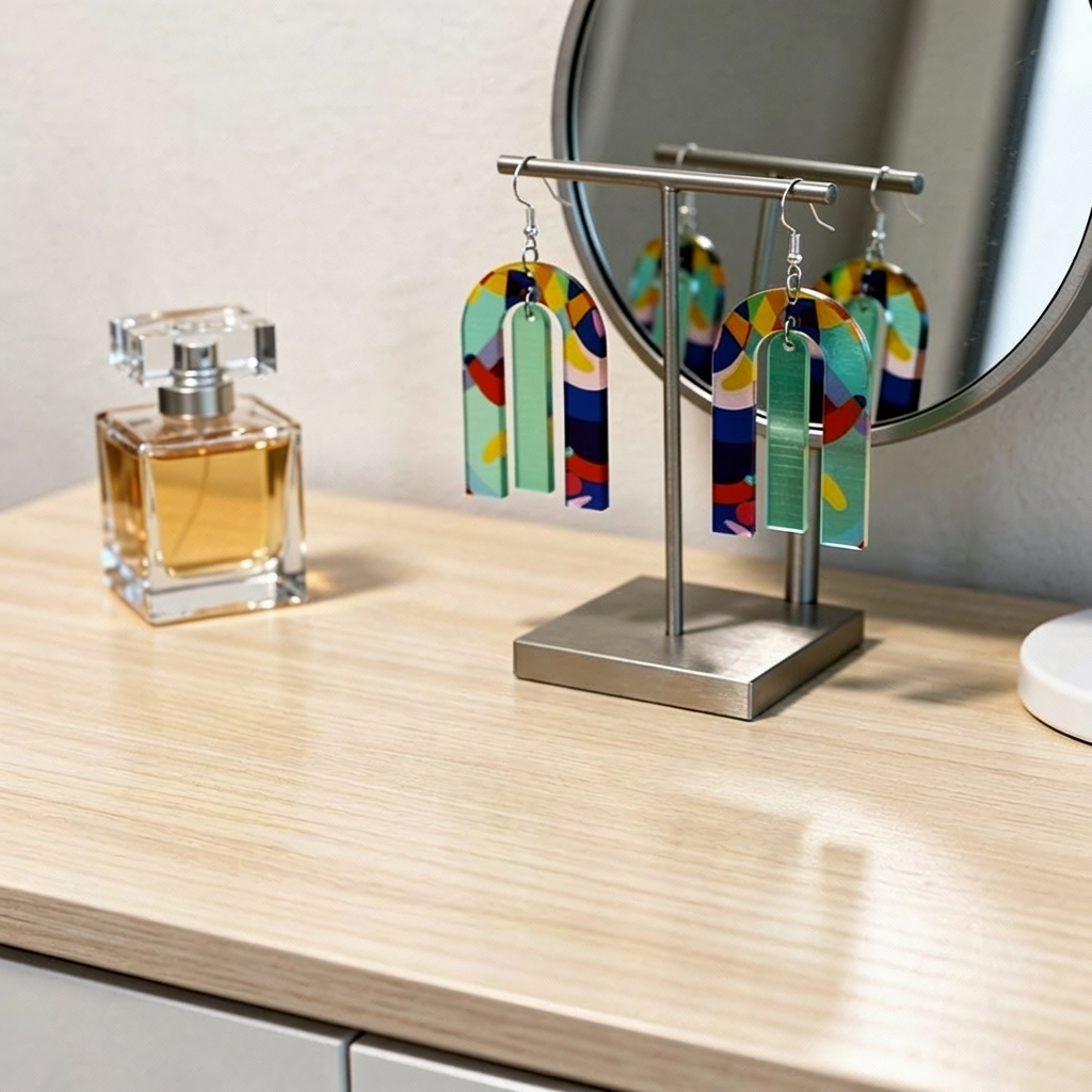 Printed Modern Acrylic Earrings