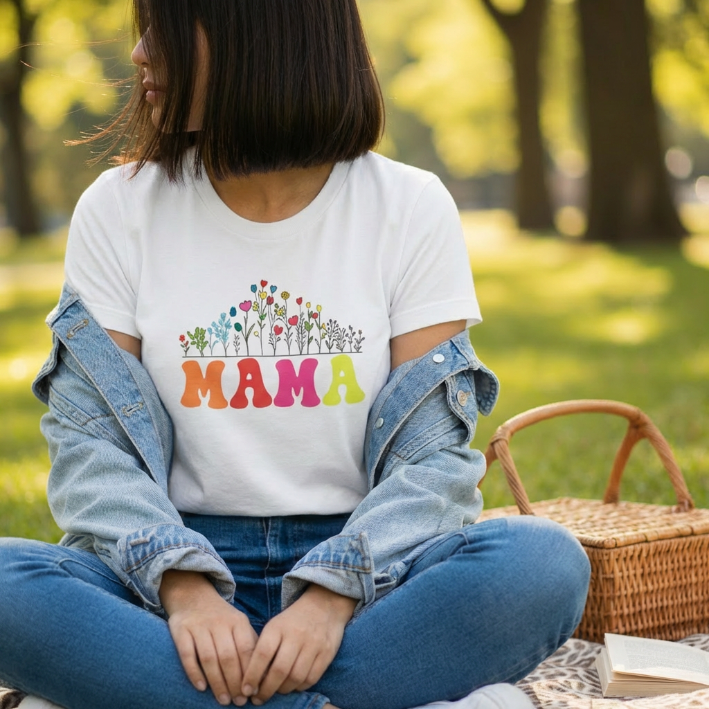Flower Mama Print T-Shirt