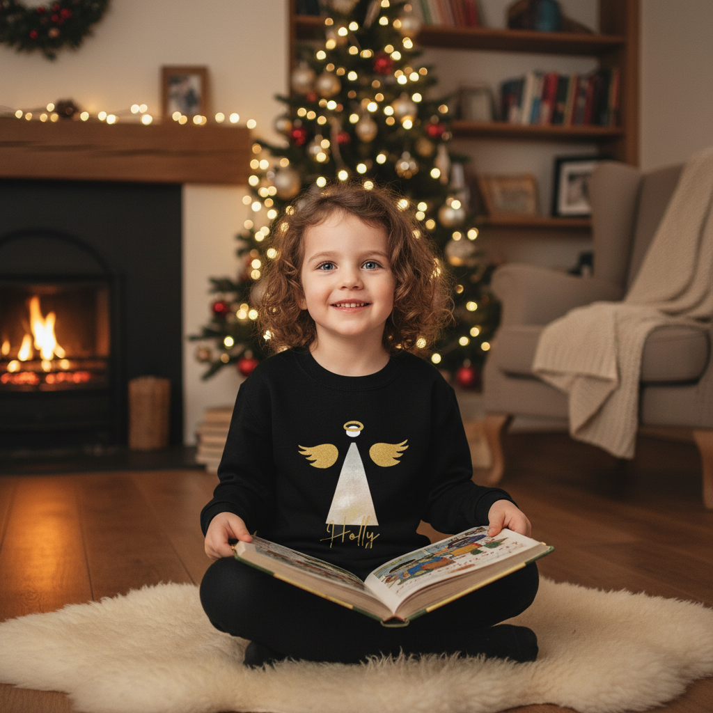 Personalised Children's Angel Christmas Jumper