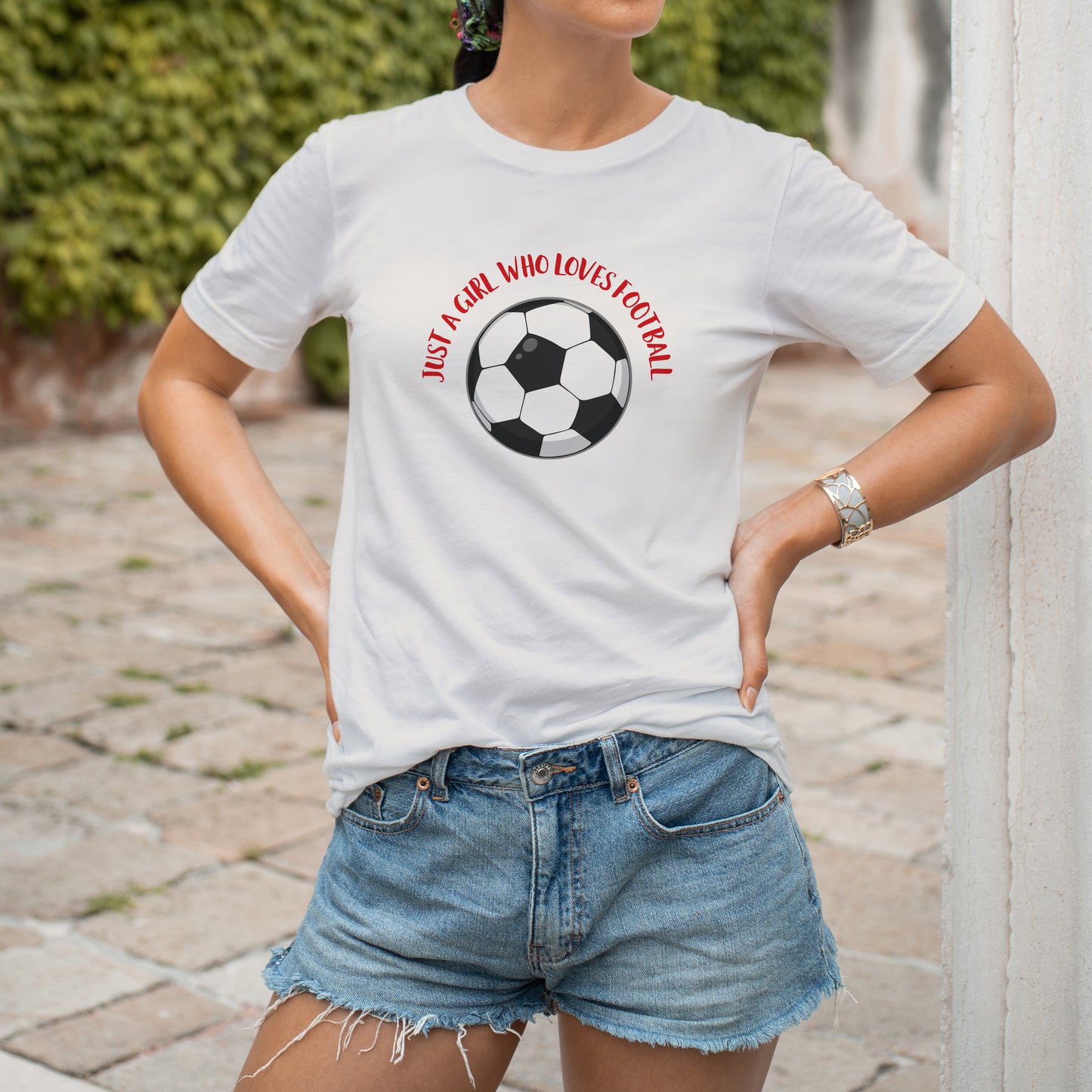 Just A Girl Who Like Football Adult Tshirt