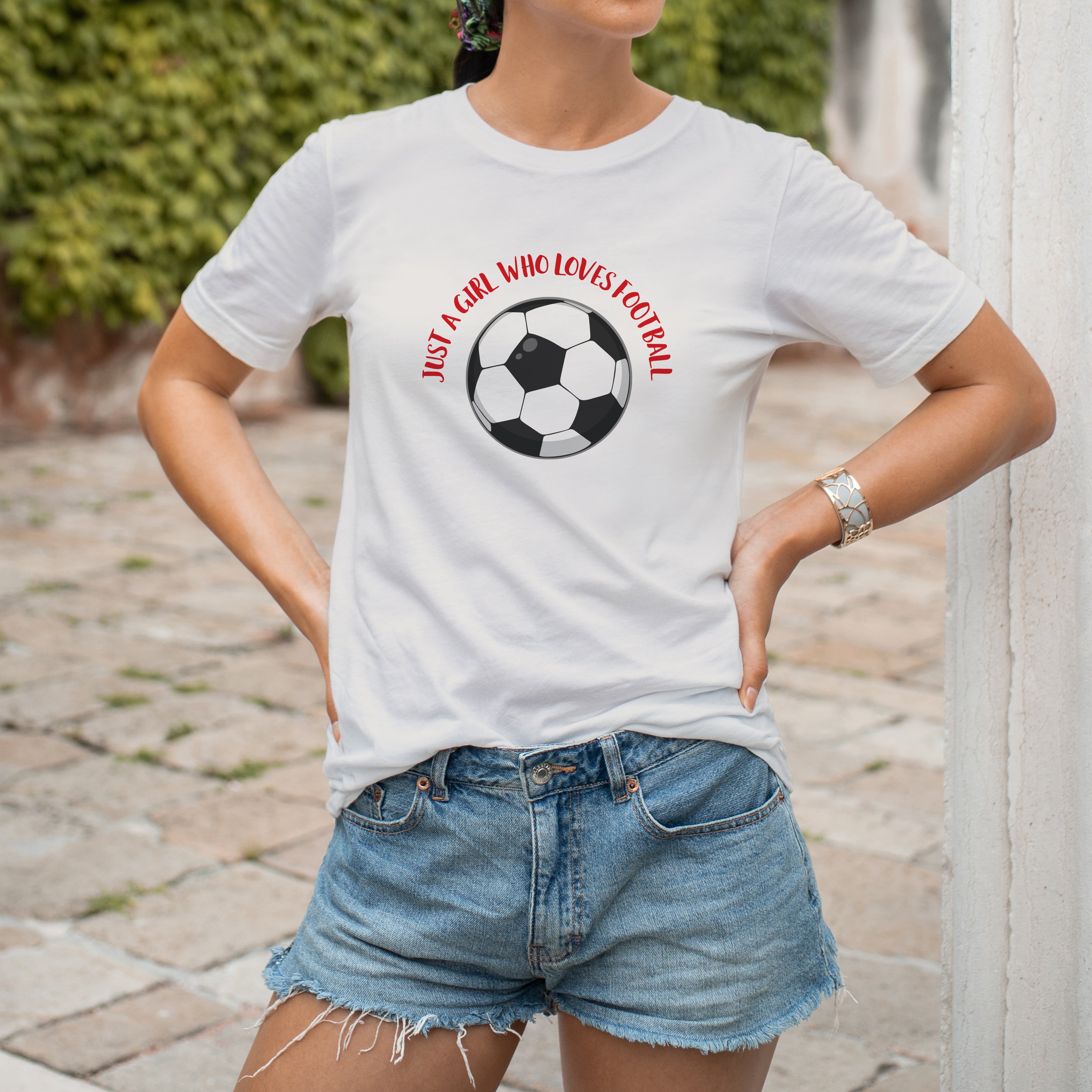 Just A Girl Who Likes Football Adult T-Shirt