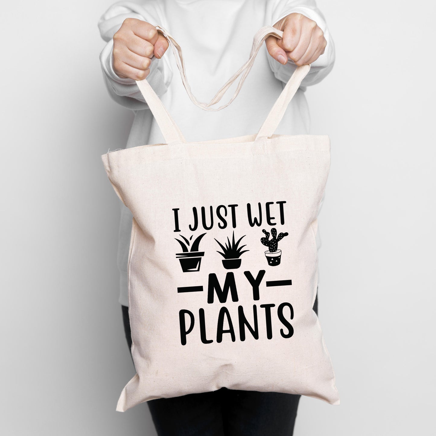 Funny Tote 'I just wet my plants'