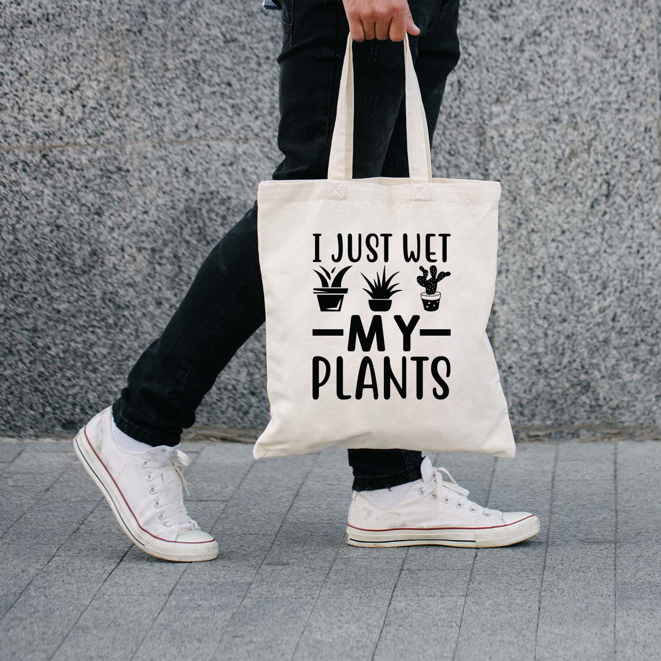 Funny Tote 'I just wet my plants'