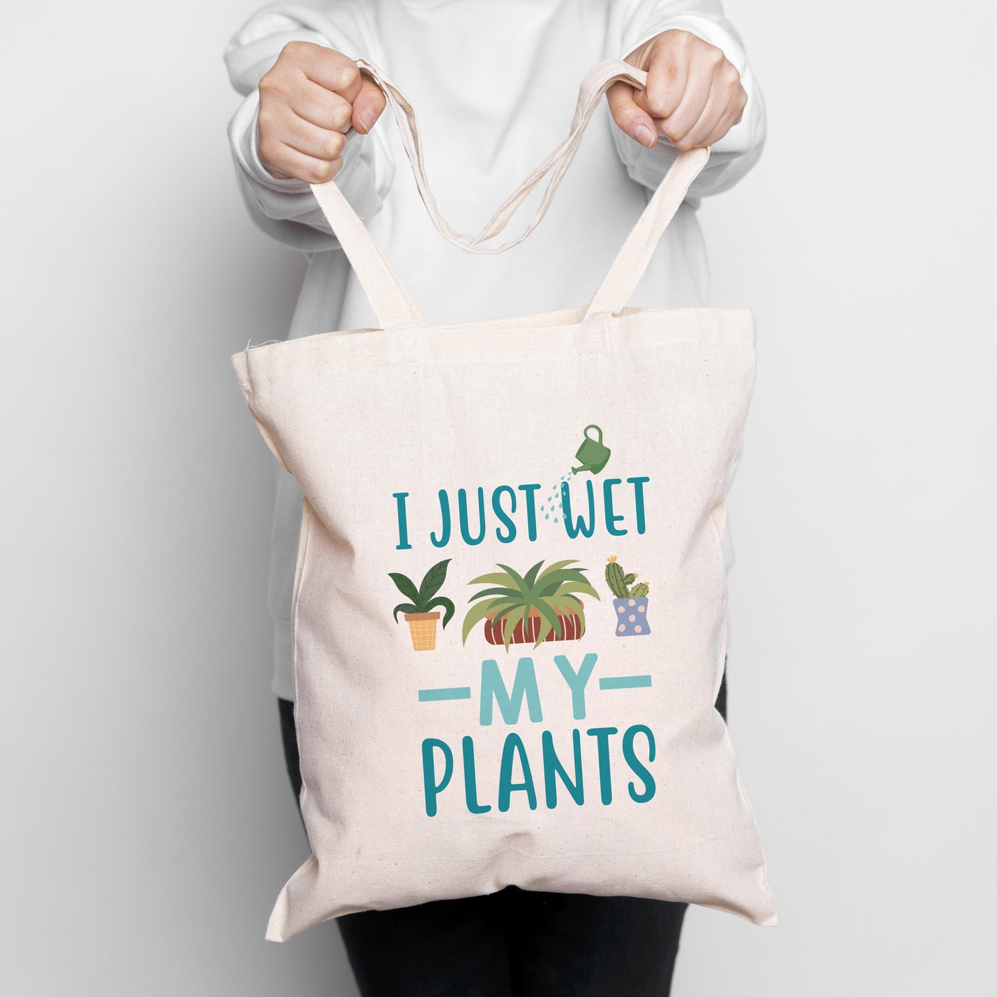 Funny 'I just wet my plants' Tote Bag