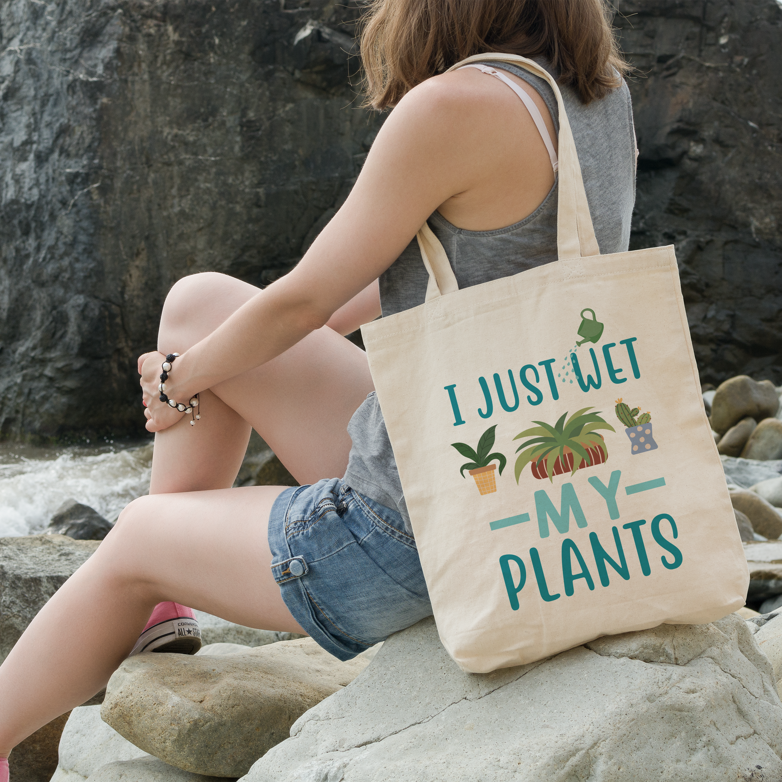 Funny 'I just wet my plants' Tote Bag