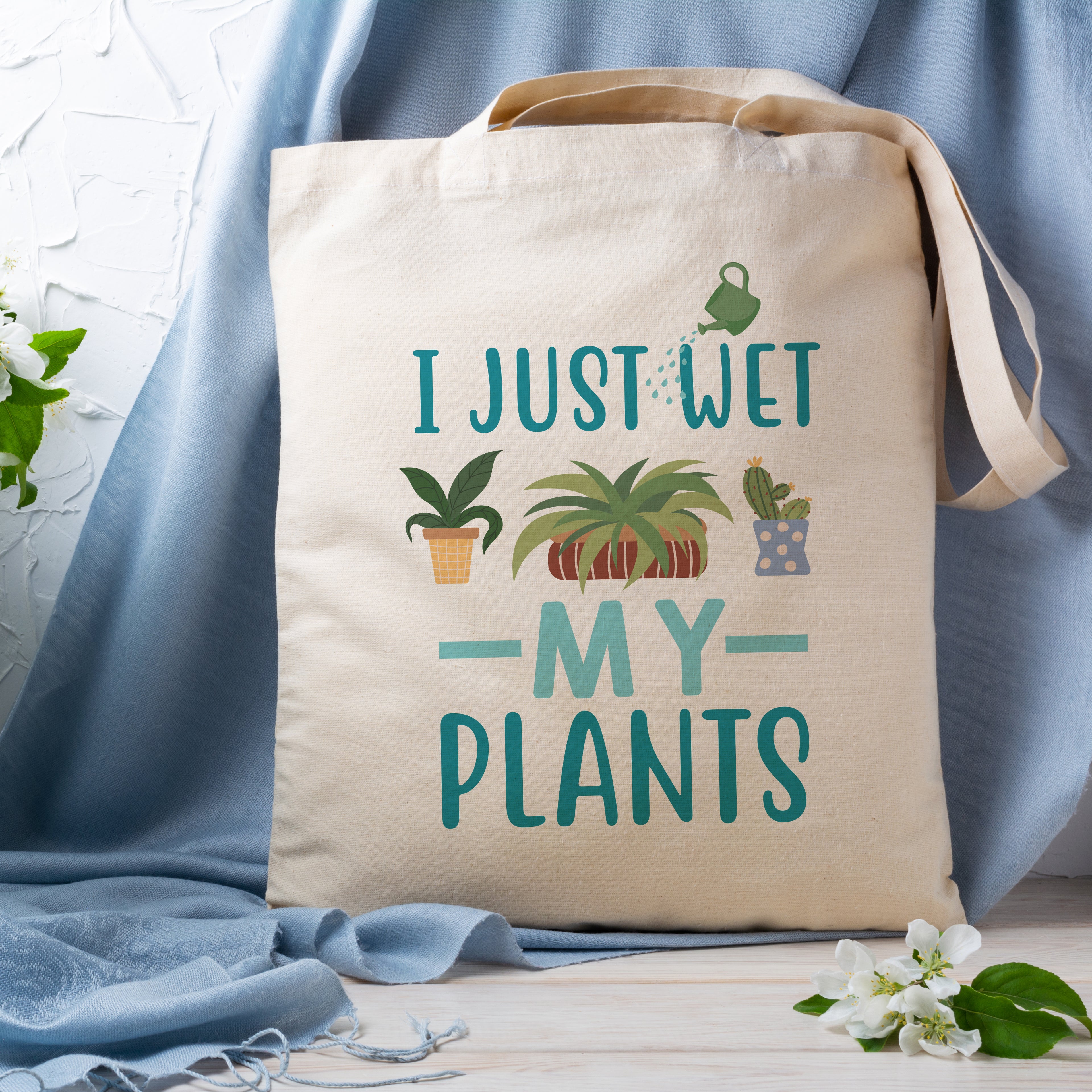 Funny 'I just wet my plants' Tote Bag