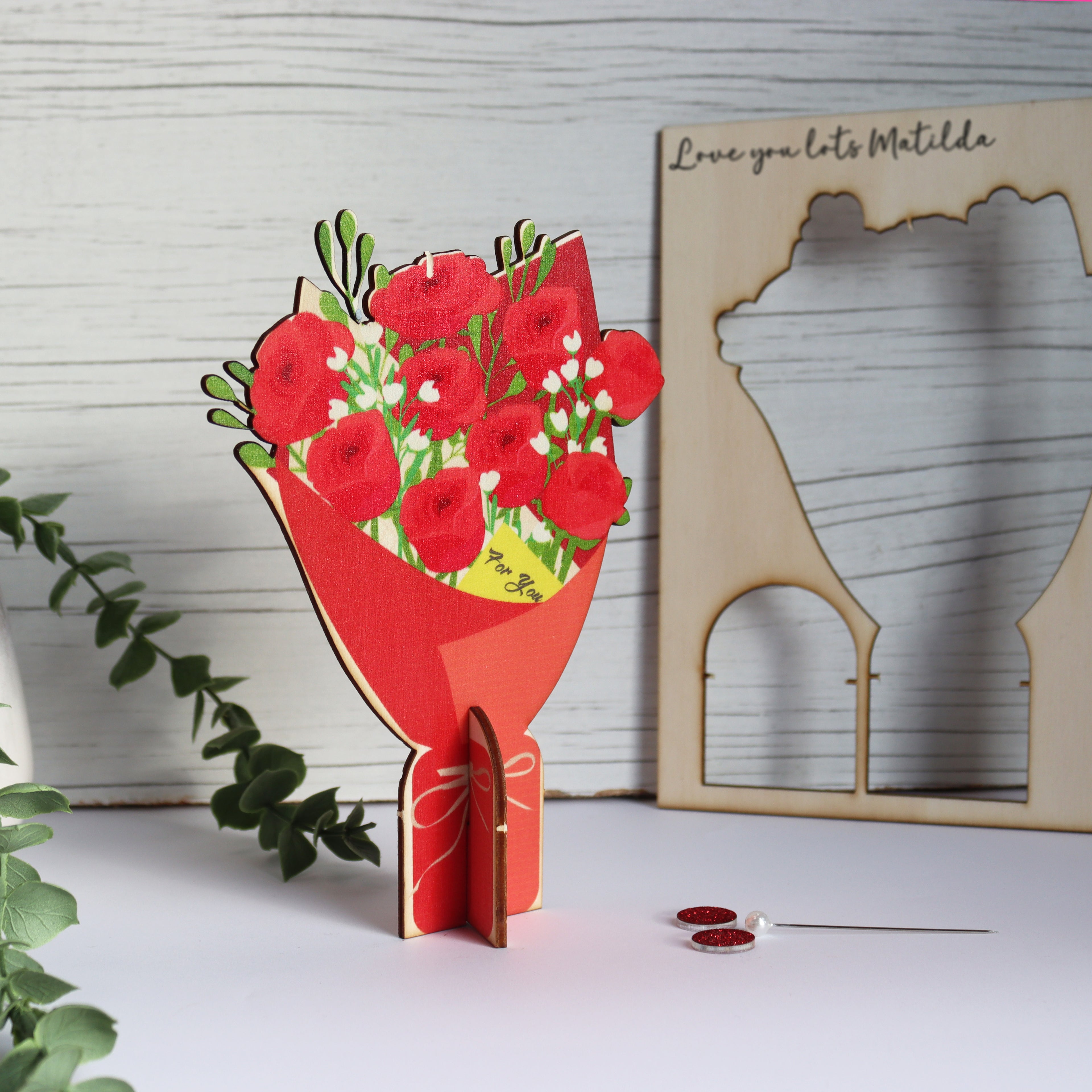 Pop Out Wooden Keepsake Valentine's Card