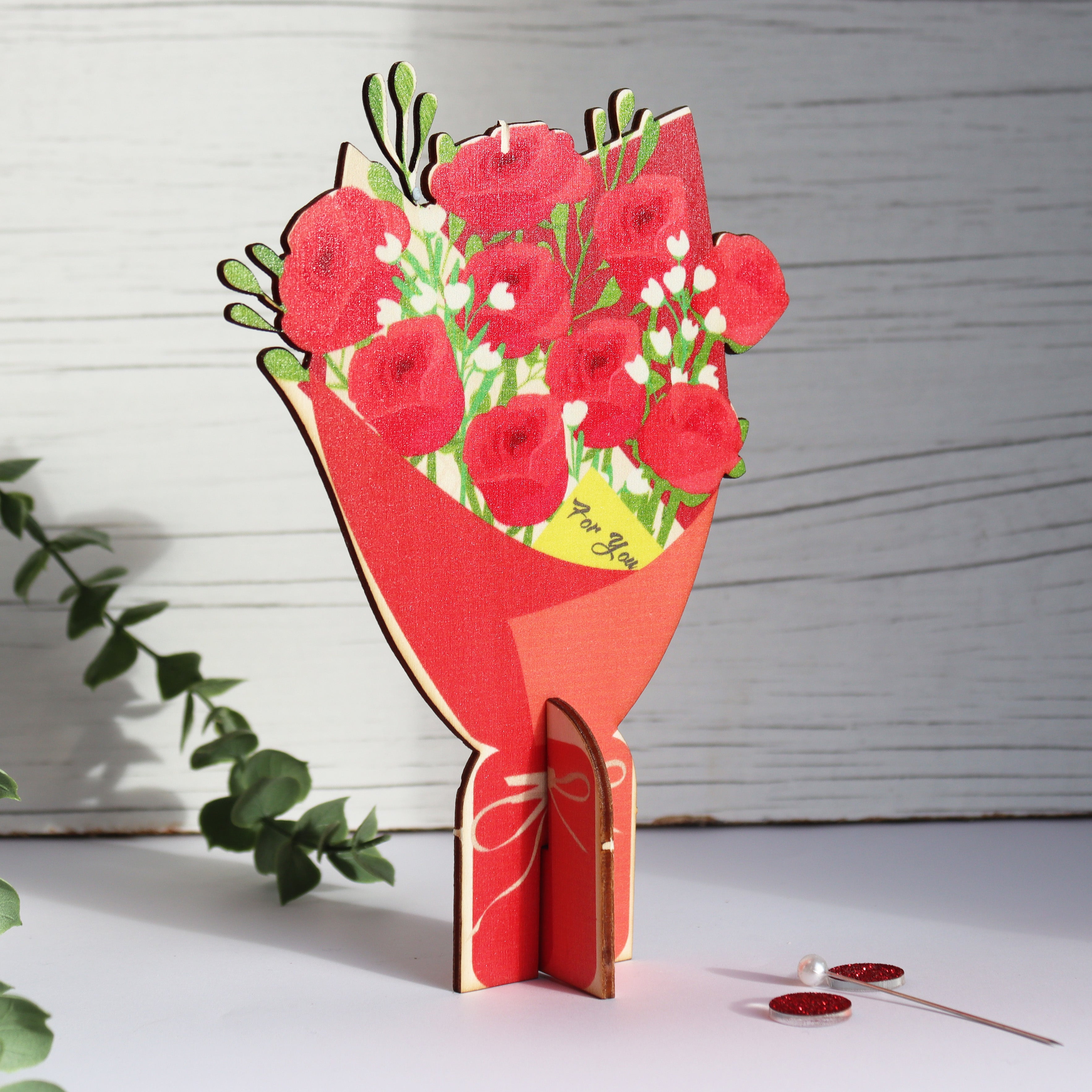 Pop Out Wooden Keepsake Valentine's Card