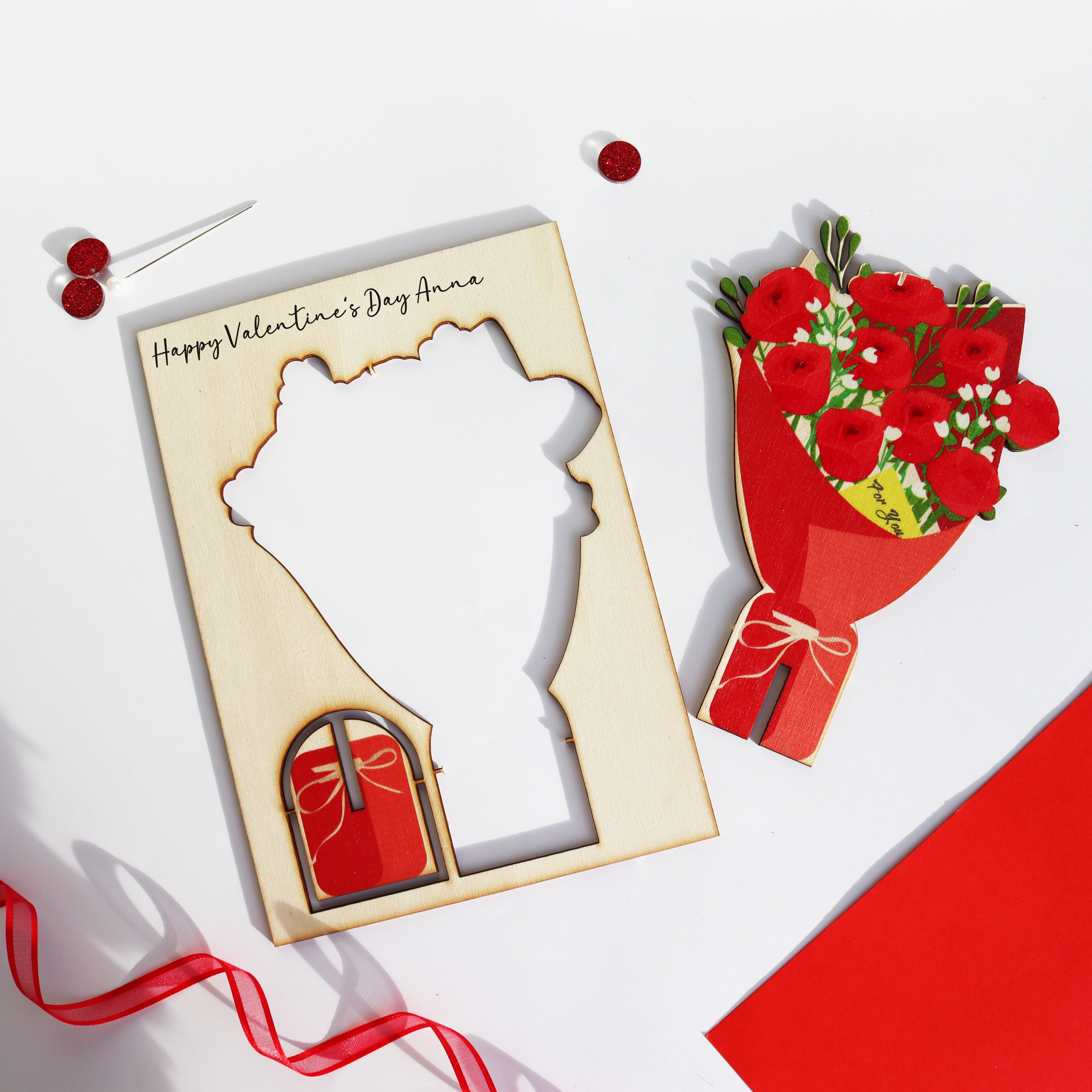 Pop Out Wooden Keepsake Valentine's Card