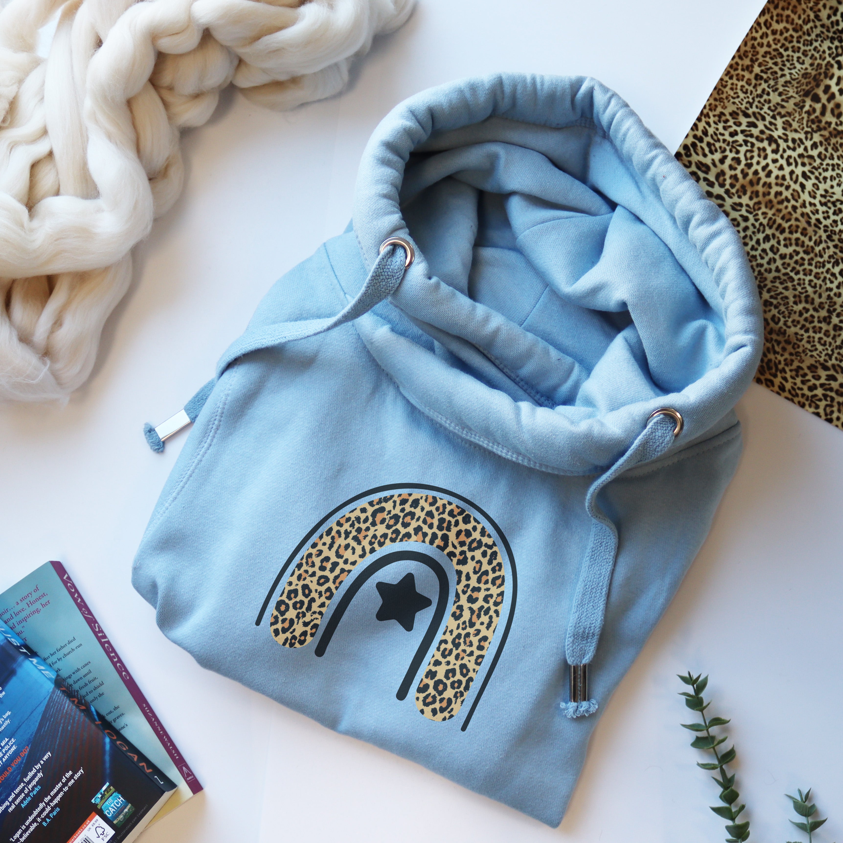 Cowl Neck Luxe Baby Blue Hoodie