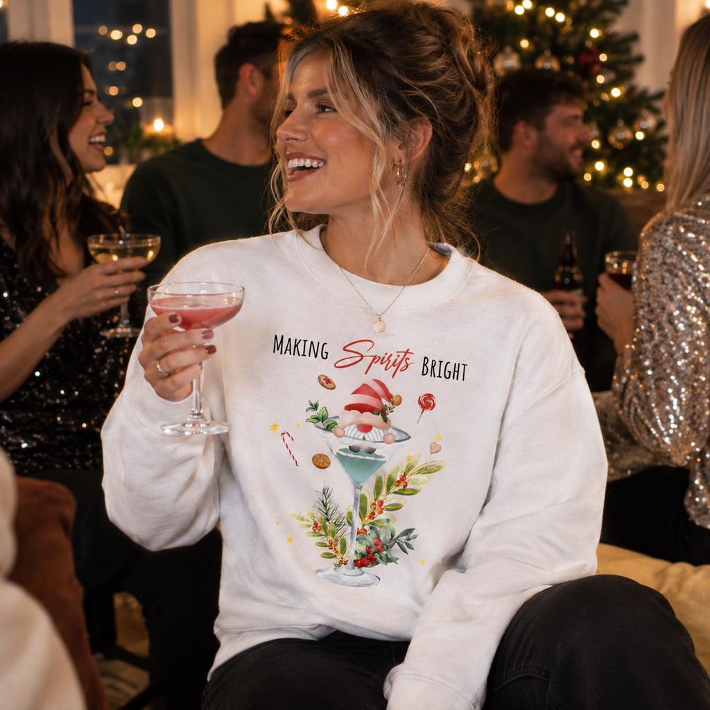 Making Spirits Bright Black Christmas Jumper