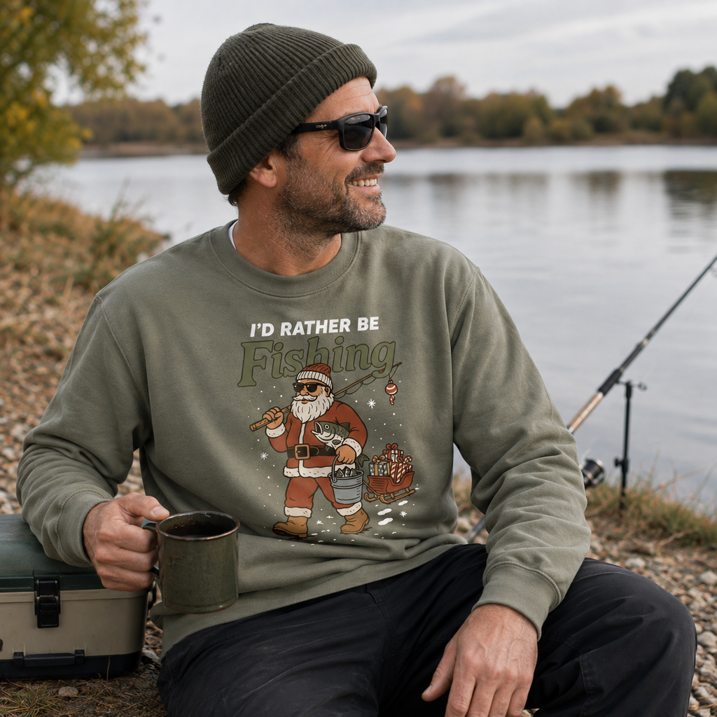 I'd Rather Be Fishing Christmas Jumper