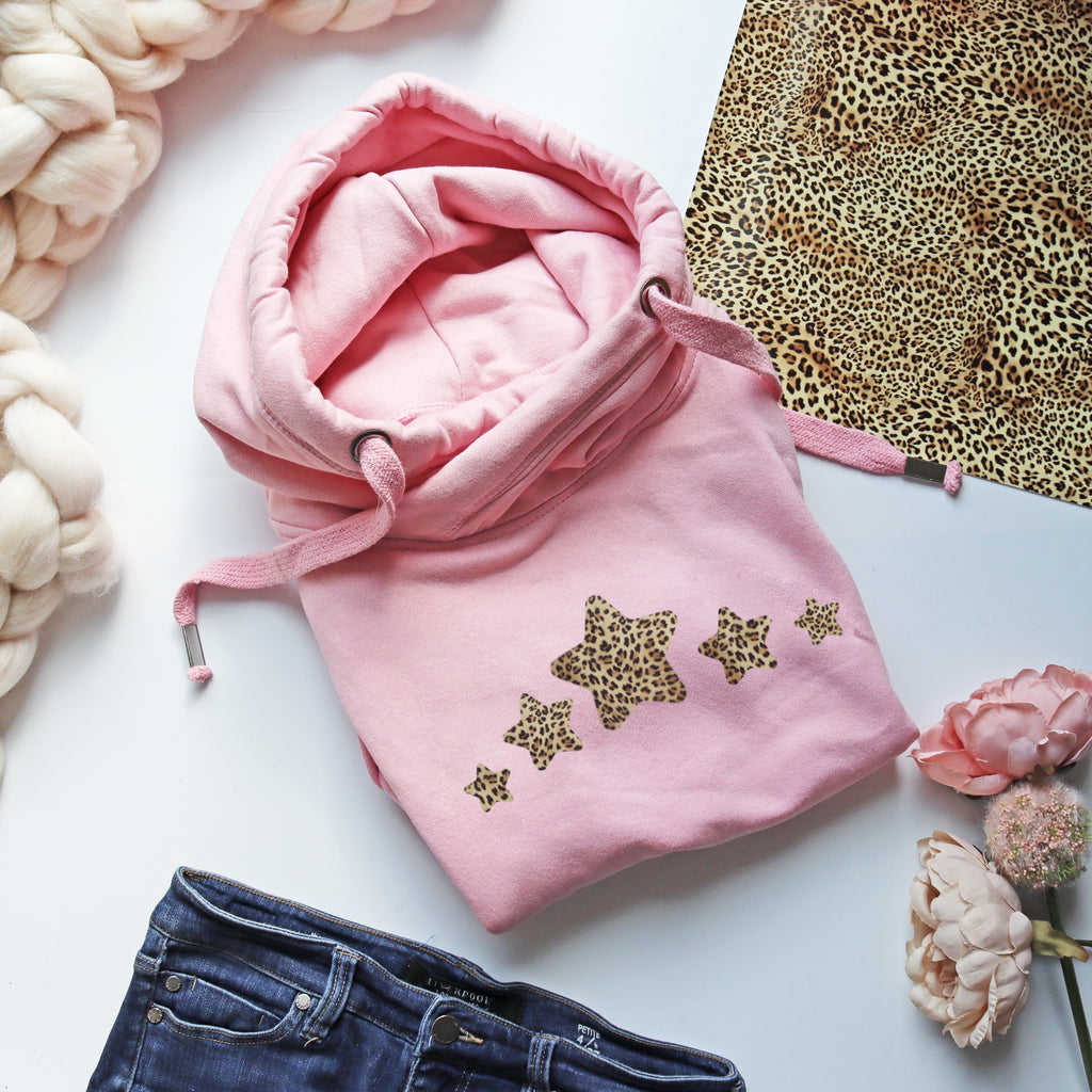 Luxe Cross Neck Pink Hoodie