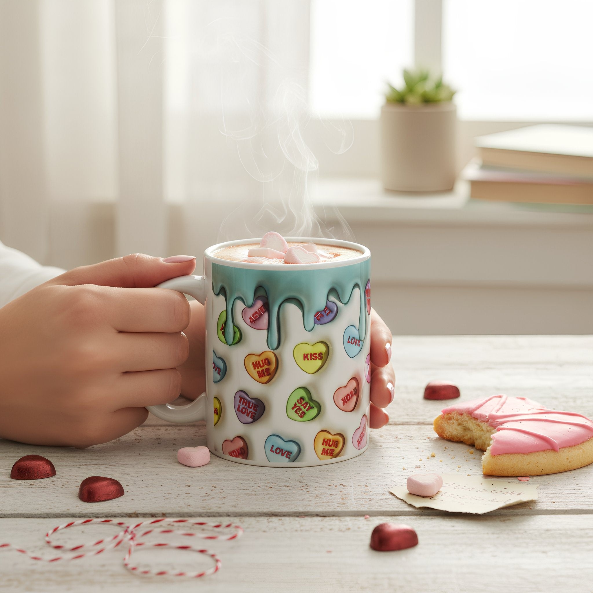 Cute Love Heart 3D Effect Valentine's Mug