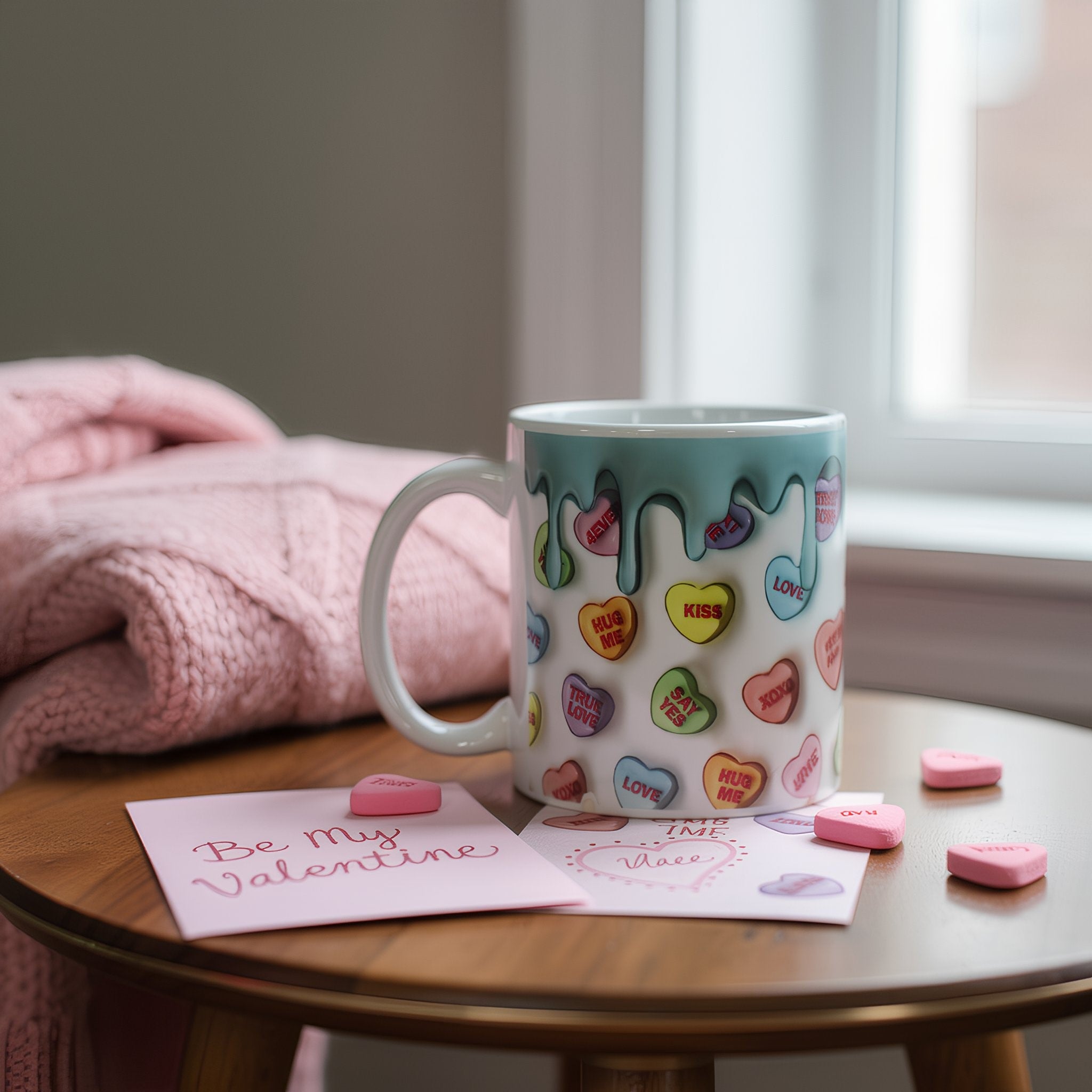 Cute Love Heart 3D Effect Valentine's Mug