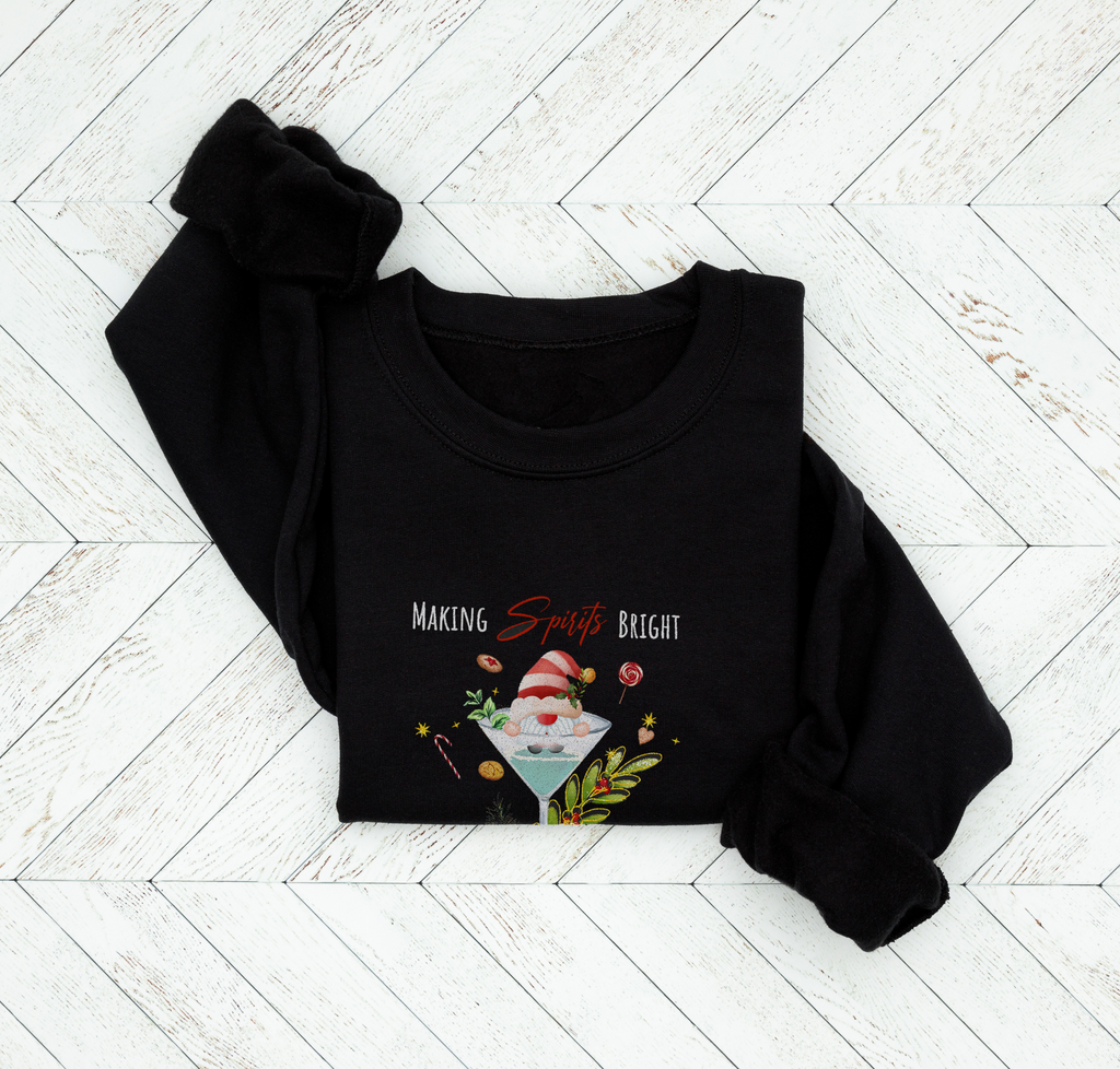 Making Spirits Bright Black Christmas Jumper