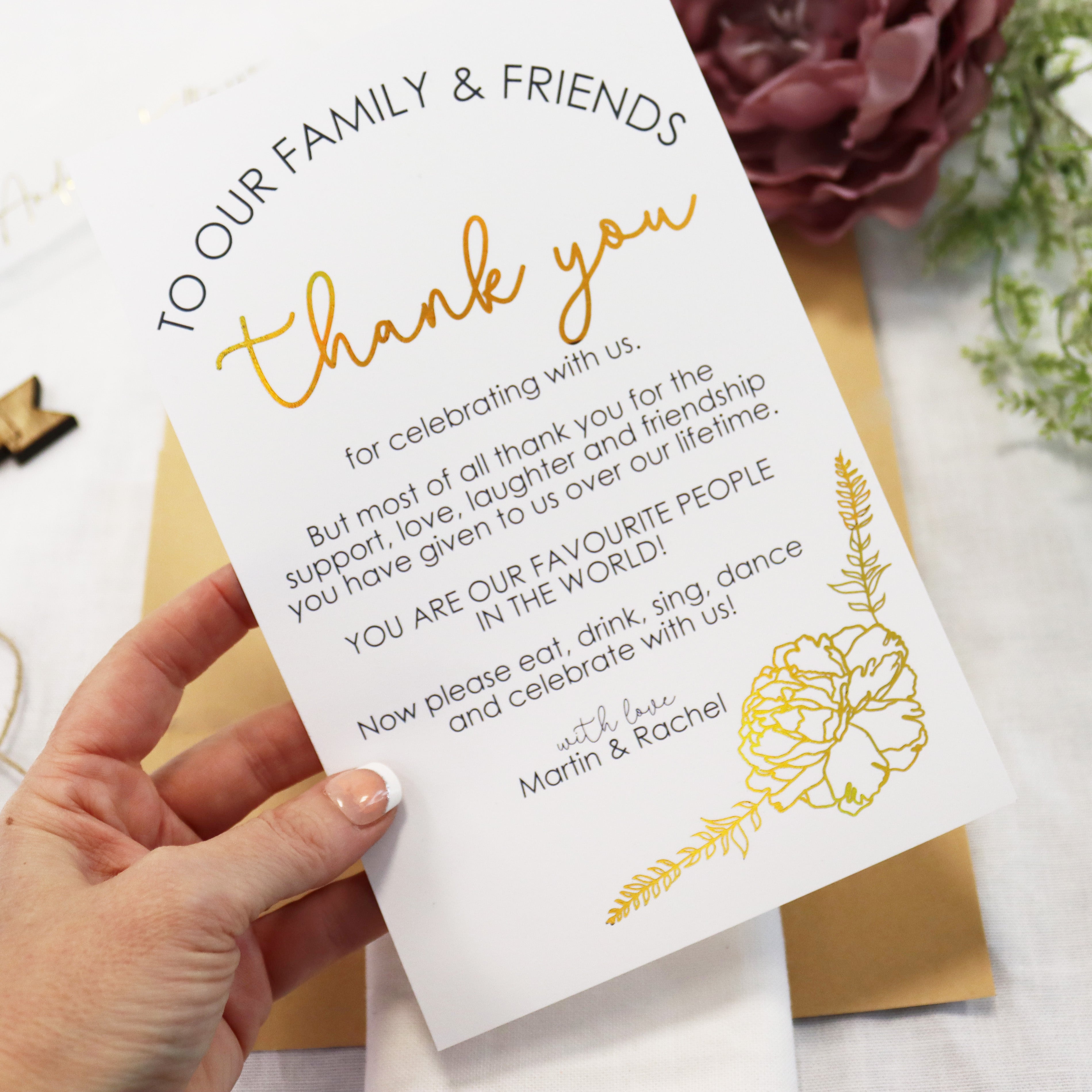 Personalised Wedding Thank You Stationery
