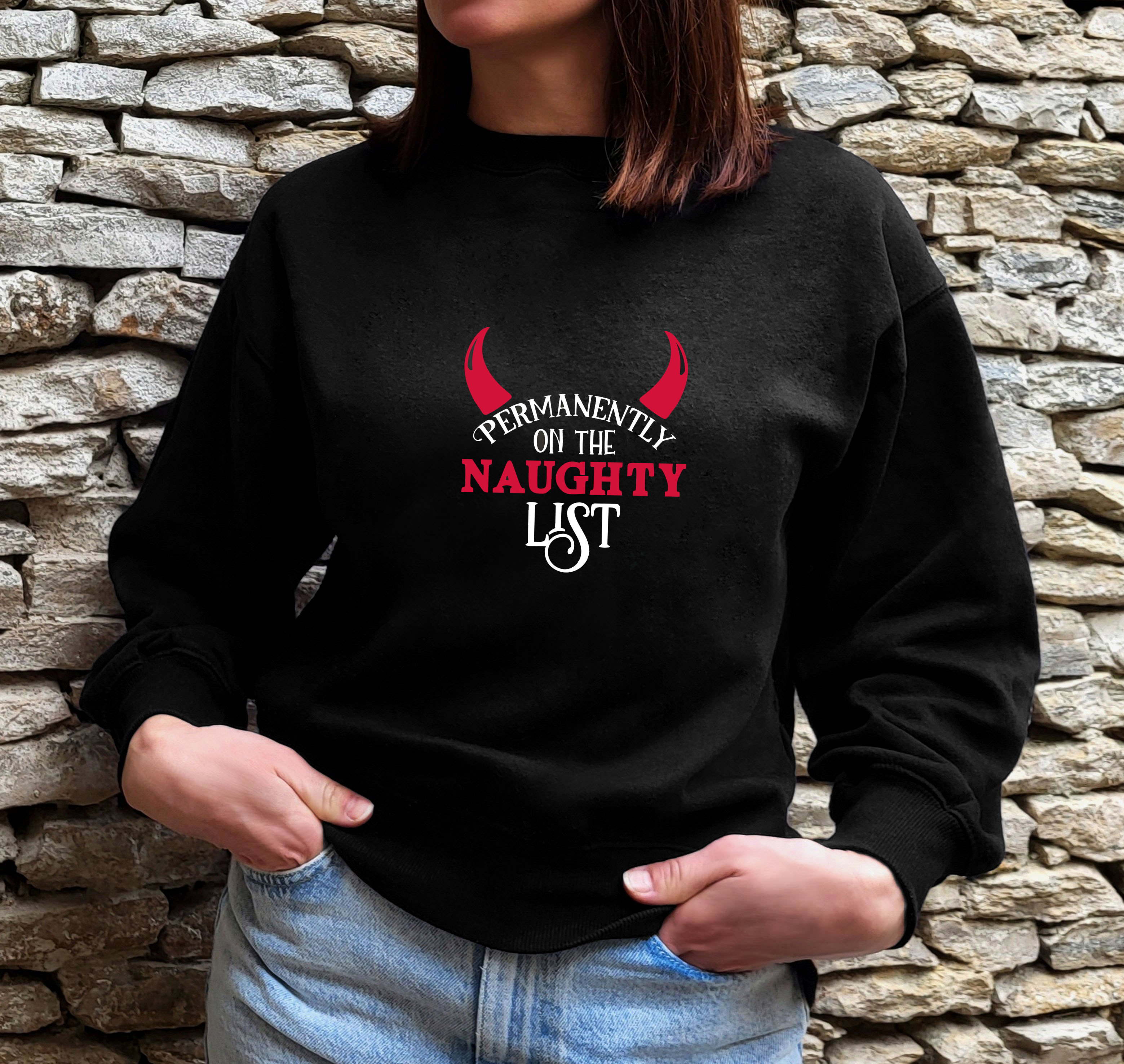 Naughty List Funny Christmas Jumper