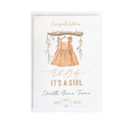 New Baby Girl Personalised Card