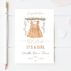 New Baby Girl Personalised Card