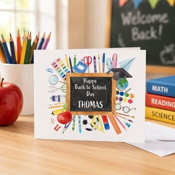 Personalised Back To School Blackboard Card