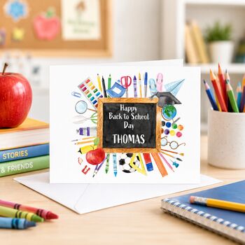 Personalised Back To School Blackboard Card