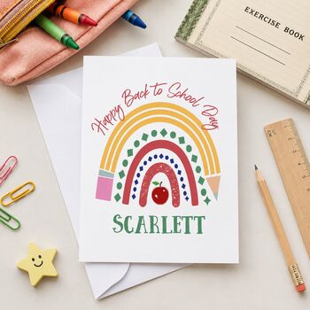 Personalised Happy Back To School Day Card