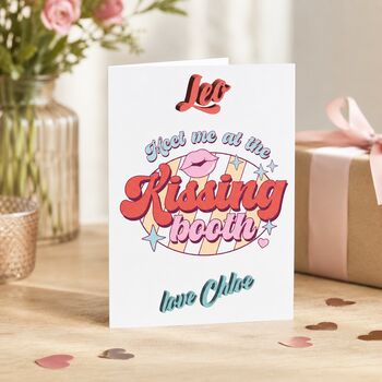 Meet Me At The Kissing Booth Personalised Card