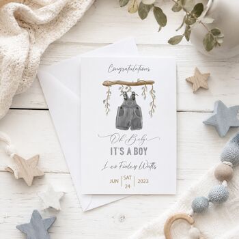 New Baby Boy Personalised Card