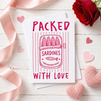 Packed With Love Sardines Valentine's Card