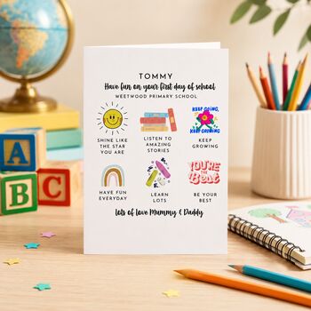Personalised First Day Of School Card