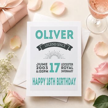 Personalised Special Date Vintage Birthday Card