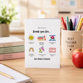 Personalised Thank You Teacher Card
