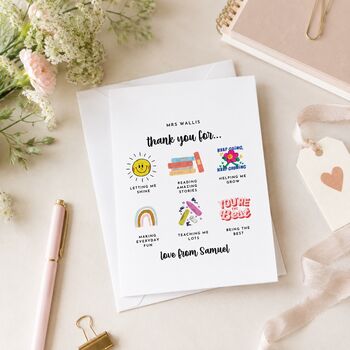 Personalised Thank You Teacher Card
