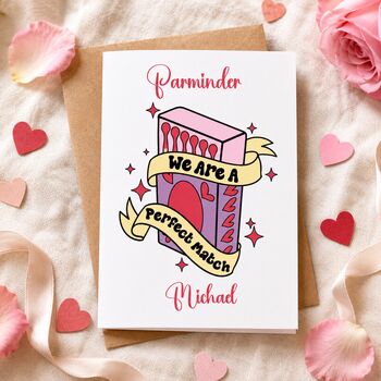 We Are The Perfect Match Personalised Valentine's Card