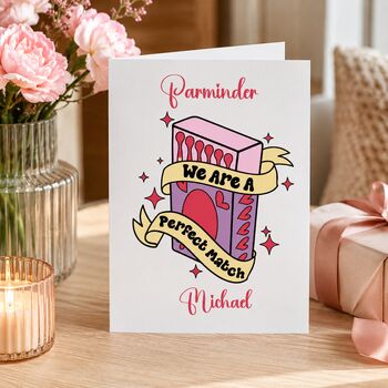 We Are The Perfect Match Personalised Valentine's Card