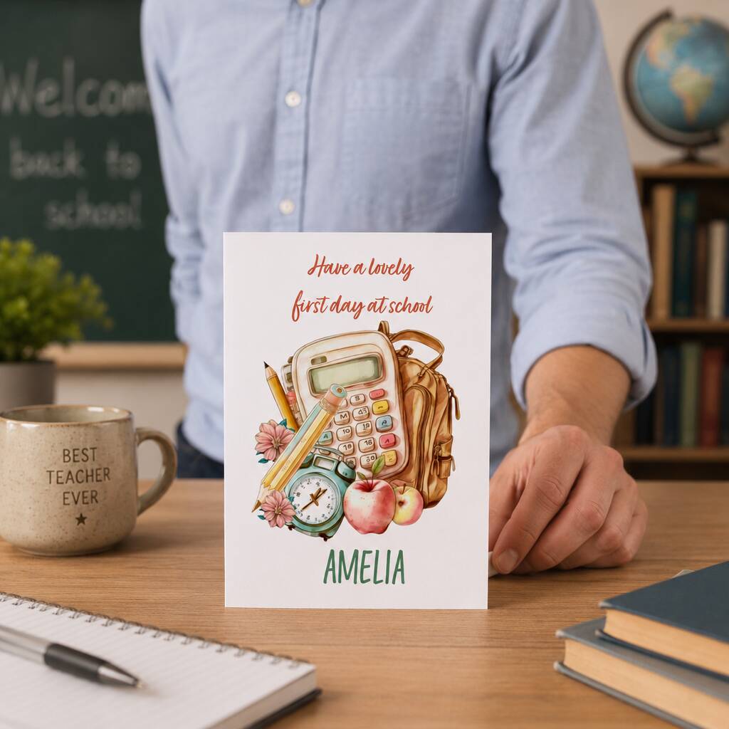 Personalised Back To School Backpack Card