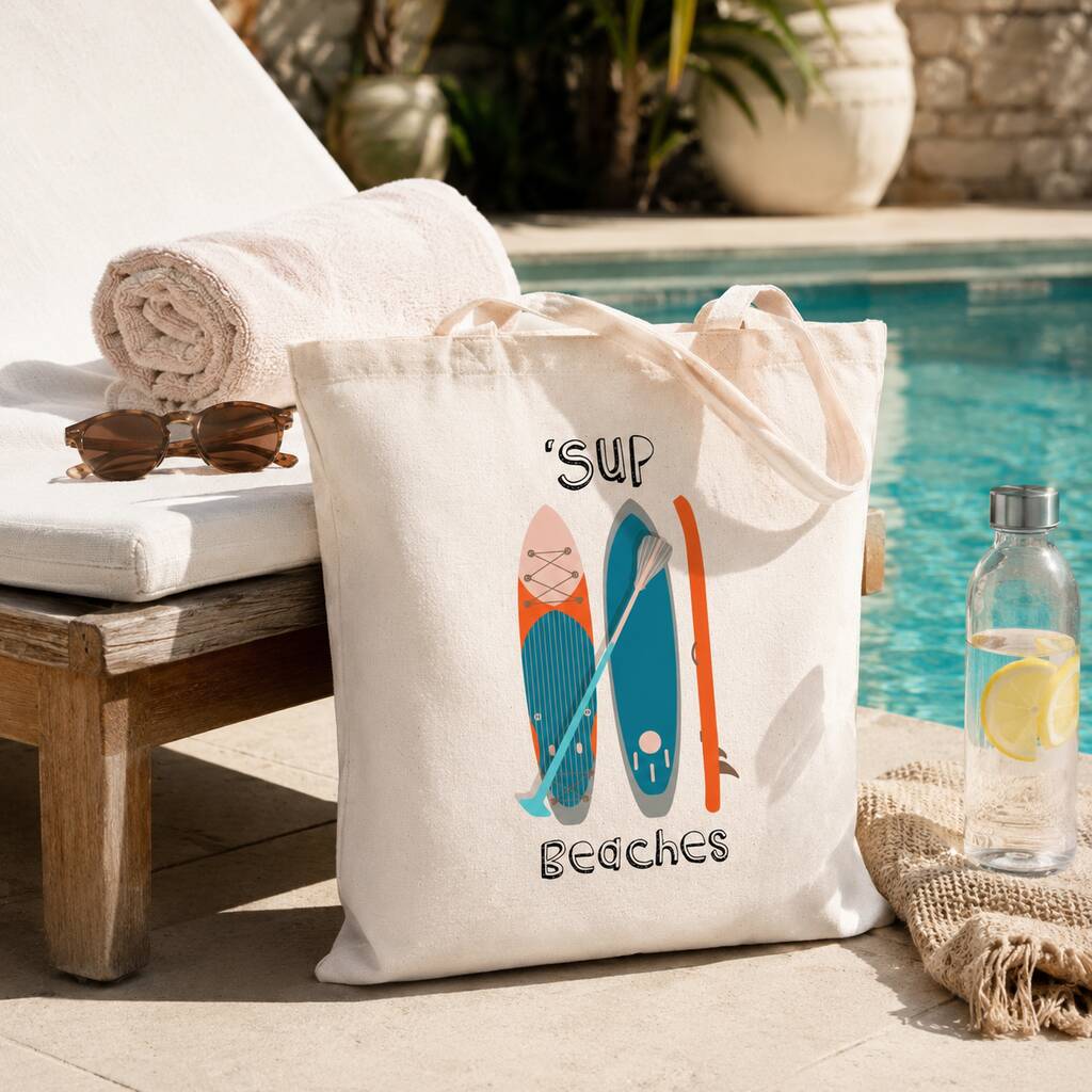 Sup Beaches Paddleboard Tote Bag