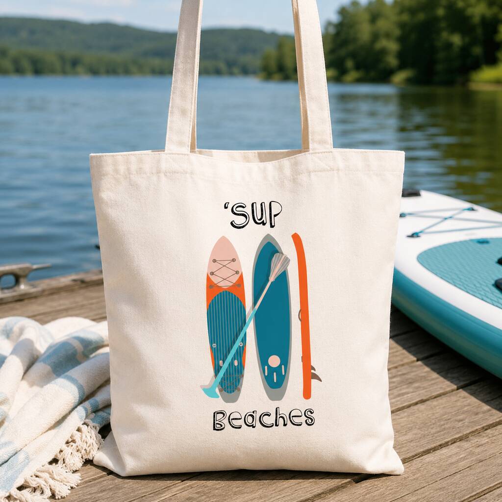 Sup Beaches Paddleboard Tote Bag