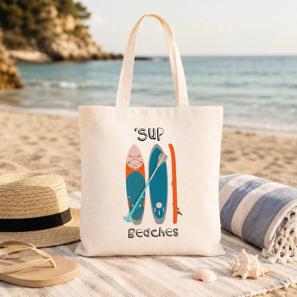 Sup Beaches Paddleboard Tote Bag