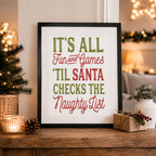Personalised Naughty List Family Christmas Print