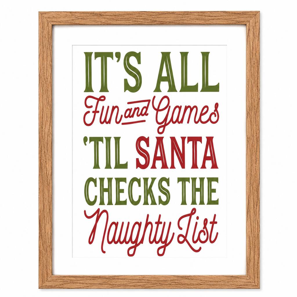 Personalised Naughty List Family Christmas Print