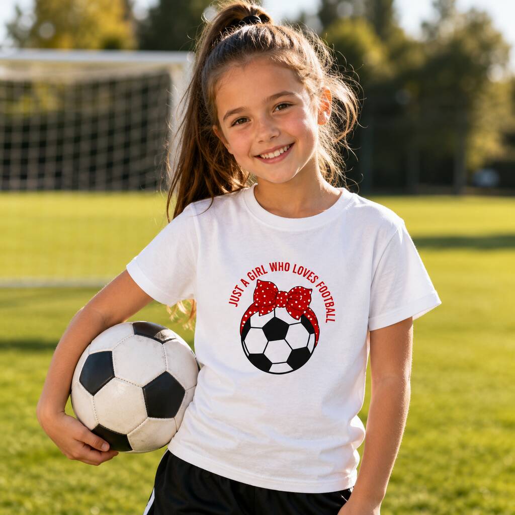 Just A Girl Who Likes Football Kids T-Shirt