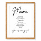 You Are Amazing Mama Poem Print