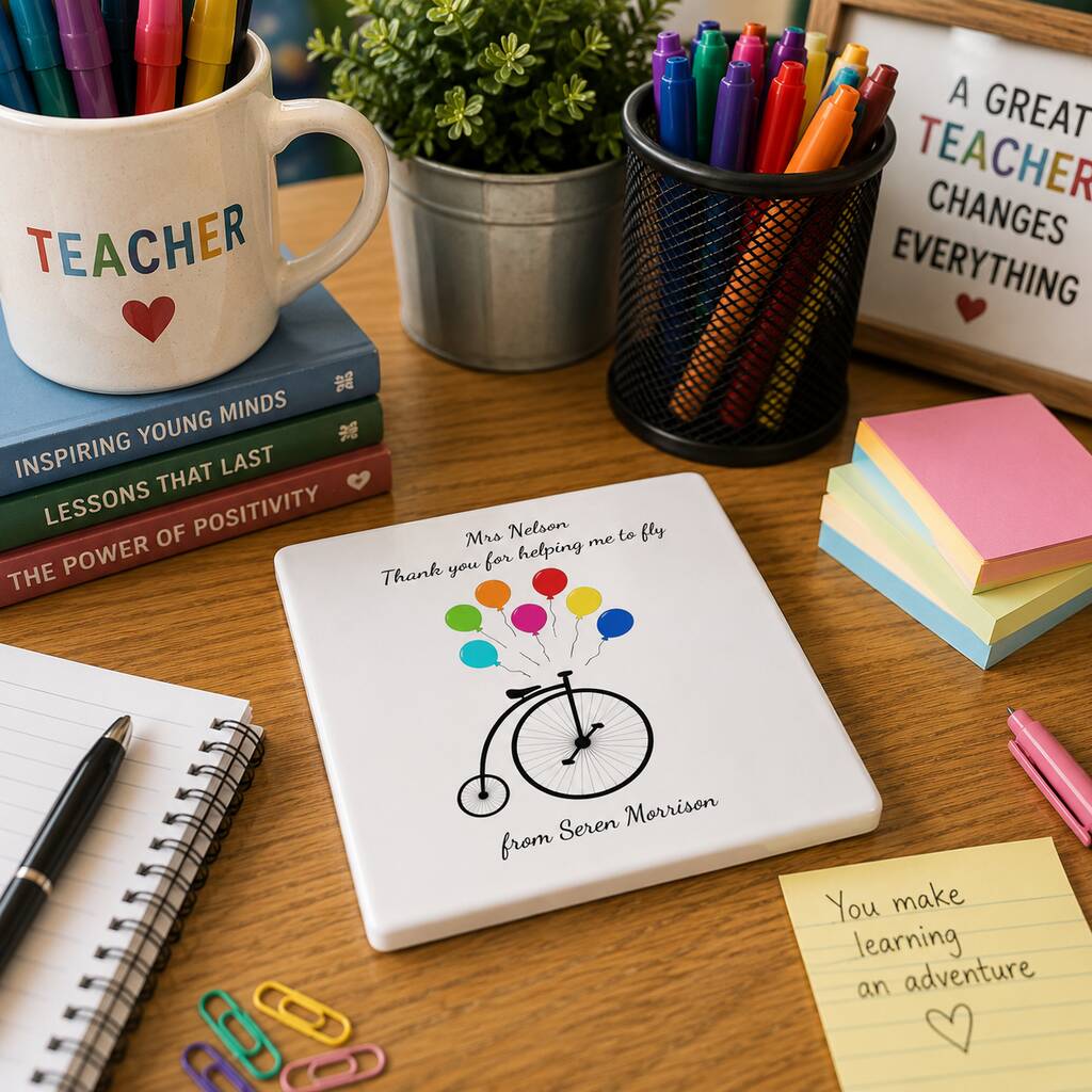Personalised Thank You Teacher Coaster